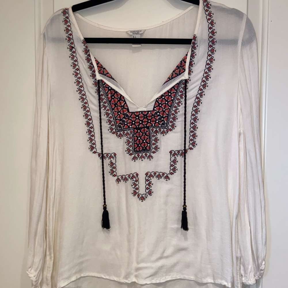 Forever 21 embroidered top